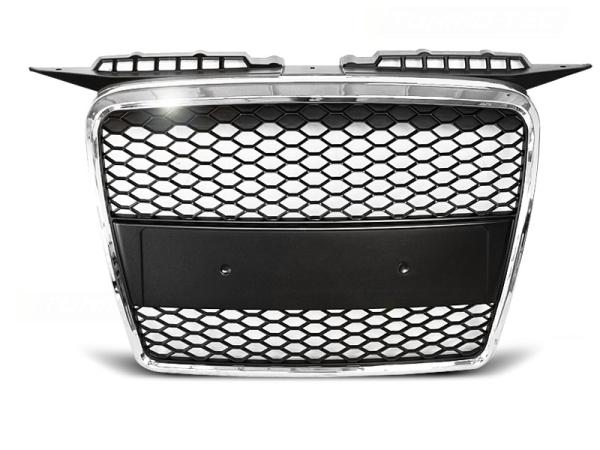 Sportgrill / Kühlergrill kompatibel mit Audi A3 8P 04-08 chrom in Wabendesign